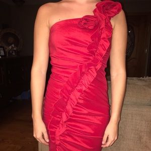 Red body con dress!